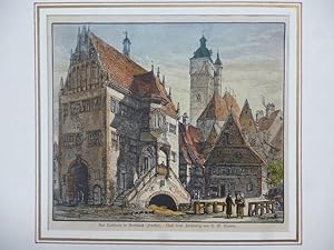 Orig. kolorierter Holzstich - Das Rathhaus in Dettelbach (Franken). Nach einer Zeichnung von H. W...