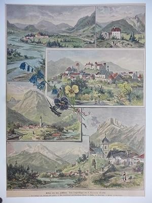 Orig. kolorierter Holzstich - Bilder aus dem Lechtale. Nach Originalskizzen von C. Dietrich.