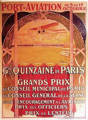 AFFICHE : MEETING PORT-AVIATION DU 3 AU 17 OCTOBRE GRANDE QUINZAINE DE PARIS