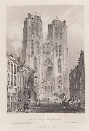 Bild des Verkufers fr Teilansicht, St. Gudula, "Cathedral, Brussels". zum Verkauf von Antiquariat Clemens Paulusch GmbH