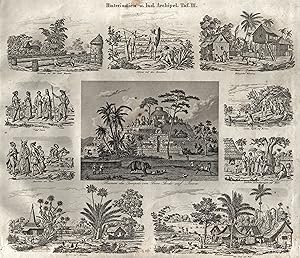 Imagen del vendedor de Souvenirblatt, Zentralmotiv, "Ruinen des Tempels Boro - Bodo auf Java". a la venta por Antiquariat Clemens Paulusch GmbH