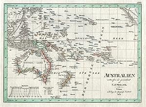 Bild des Verkufers fr Kupferstich- Karte, n. C.F. Weiland b. Geo. Inst. Weimar, "Australien". zum Verkauf von Antiquariat Clemens Paulusch GmbH