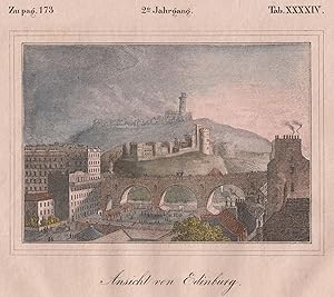 Bild des Verkufers fr Gesamtansicht, "Ansicht von Edinburgh". zum Verkauf von Antiquariat Clemens Paulusch GmbH