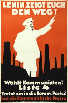 Plakat - Lenin zeigt Euch den Weg. Wählt Kommunisten Liste 4. Offset.