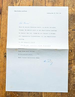 Maschinenschriftlicher Brief an Georg Neuner mit eigenhändiger Unterschrift.