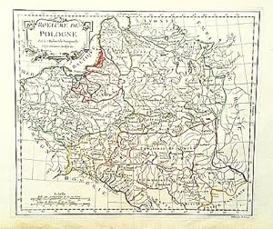 Royaume de Pologne. (Map of Poland with color outlining, about 1778).