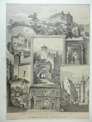 Orig. Holzstich - Die Radolzburg unweit Nürnberg. Originalzeichnung von Lorenz Ritter.