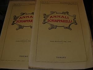ANNALI SCHIAPPARELLI. CASA FONDATA NEL 1824. RASSEGNA TRIMESTRALE DI TERAPIA - FARMACOLOGIA E CHI...