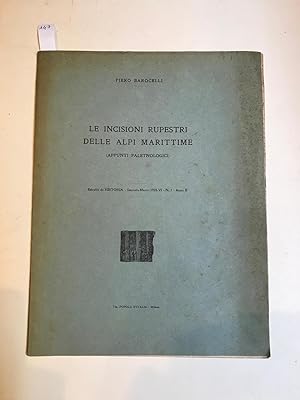 Le incisioni rupestri delle Alpi Marittime (appunti paleontologici). Estratto da Historia Gennaio...