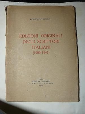 Imagen del vendedor de Edizioni originali degli scrittori italiani (1900-1947). a la venta por LIBRERIA XODO