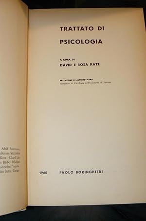 Trattato di psicologia. Prefazione di Alberto Marzi