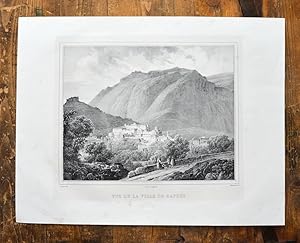 Lithographie von Langlumet nach Villeneuve und Coignet. Vue de la ville de Capree.