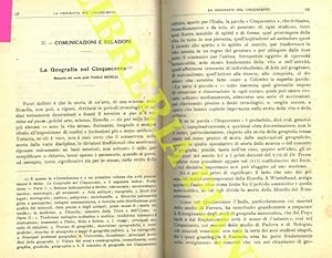 Bild des Verkufers fr La Geografia nel Cinquecento. zum Verkauf von Libreria Piani