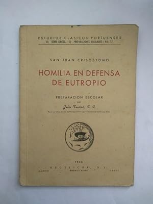 Imagen del vendedor de Homilia en defensa de eutropio a la venta por Libros Ambig