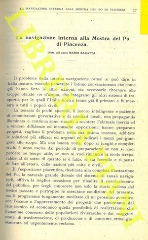 Bild des Verkufers fr La navigazione interna alla Mostra del Po di Piacenza. zum Verkauf von Libreria Piani