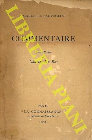 Commentaire. Avant-Propos de Charles Du Bos.