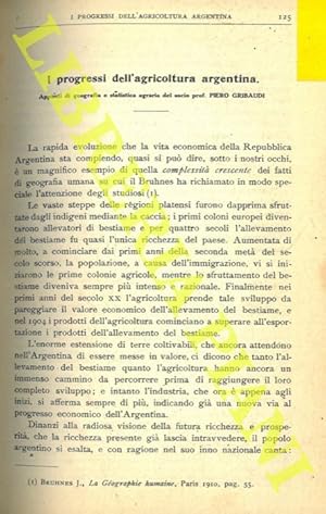 I progressi dell'agricoltura argentina.