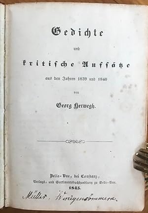 Gedichte und kritische Aufsätze aus den Jahren 1839 und 1840.