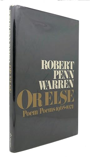 Seller image for OR ELSE - POEMS 1968-1971 for sale by Rare Book Cellar