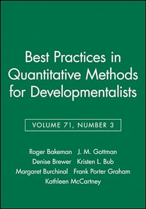 Imagen del vendedor de Best Practices in Quantitative Methods for Developmentalists a la venta por GreatBookPrices