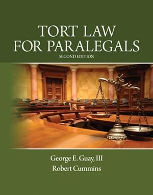 Image du vendeur pour Tort Law for Paralegals mis en vente par GreatBookPrices