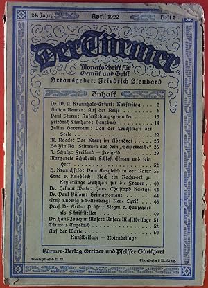 Seller image for Der Trmer. Monatsschrift fr Gemt und Geist. 24. Jahrg., April 1922, Heft 7 for sale by biblion2