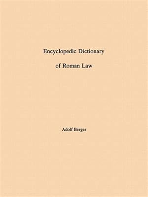 Seller image for Encyclopedic Dictionary of Roman Law for sale by GreatBookPrices