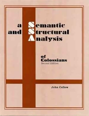 Immagine del venditore per Semantic Structure Analysis of Colossians venduto da GreatBookPrices