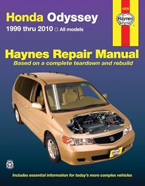 Imagen del vendedor de Haynes Honda Odyssey Repair Manual : 1999 Thru 2010, All Models Based on a Complete Teardown and Rebuild a la venta por GreatBookPrices