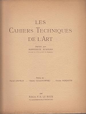 Image du vendeur pour Les Cahiers Techniques de l'Art - Tome I - 2e Fascicule - Mai-Dcembre 1947 mis en vente par PRISCA