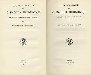 Seller image for Oeuvres Choisies. Selected Works of C. Snouck Hurgronje. for sale by FOLIOS LIMITED