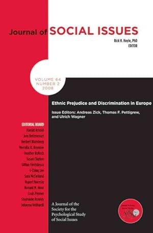 Image du vendeur pour Ethnic Prejudice and Discrimination in Europe mis en vente par GreatBookPrices