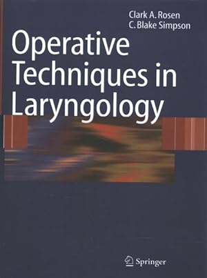 Bild des Verkufers fr Operative Techniques in Laryngology zum Verkauf von GreatBookPrices