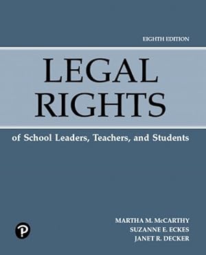 Immagine del venditore per Legal Rights of School Leaders, Teachers, and Students venduto da GreatBookPrices