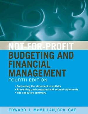 Imagen del vendedor de Not-for-Profit Budgeting and Financial Management a la venta por GreatBookPrices