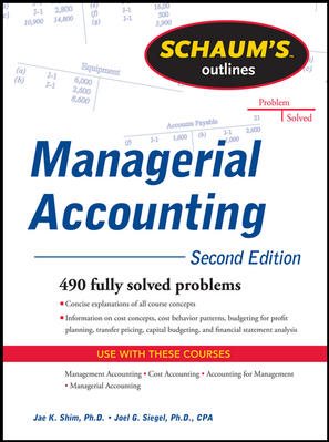 Image du vendeur pour Schaum's Outlines Managerial Accounting mis en vente par GreatBookPrices