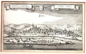Orginal Kupferstich der Stadt Crembs (Krems) - Merian ca 1650