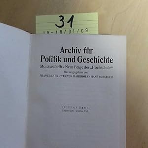 Bild des Verkufers fr Archiv fr Politik und Geschichte (Monatsschrift / Neue Folge der "Hochschule") - Band 3 (Zweites Jahr, Teil II) zum Verkauf von Bookstore-Online