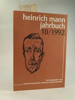 Immagine del venditore per Heinrich Mann Jahrbuch 10/1992 venduto da ANTIQUARIAT Franke BRUDDENBOOKS