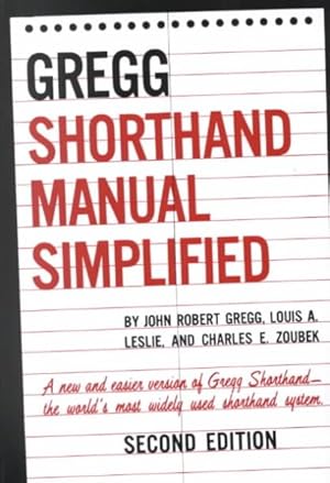 Seller image for Gregg Shorthand Manual Simplified for sale by GreatBookPrices