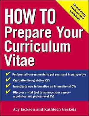 Seller image for How to Prepare Your Curriculum Vitae for sale by GreatBookPrices