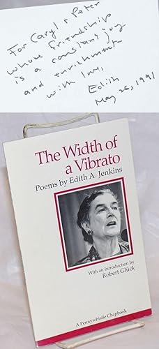 Image du vendeur pour The Width of a Vibrato: poems [signed] mis en vente par Bolerium Books Inc.