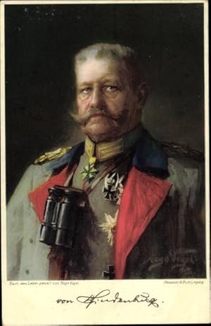 Künstler Ansichtskarte / Postkarte Vogel, Hugo, Generalfeldmarschall Paul von Hindenburg, Portrait