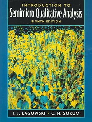 Image du vendeur pour Introduction To Semimicro Qualitative Analysis mis en vente par GreatBookPrices