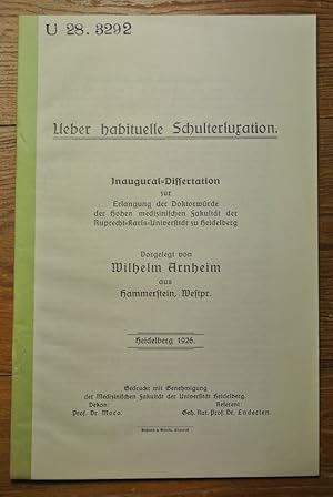 Ueber habituelle Schulterluxation. U 28. 3292