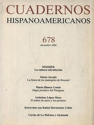 Bild des Verkufers fr Cuadernos Hispanoamericanos 678 Diciembre 2006 zum Verkauf von Librodifaccia
