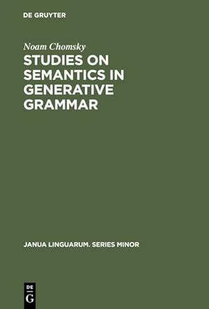 Seller image for Studies on Semantics in Generative Grammar for sale by GreatBookPrices