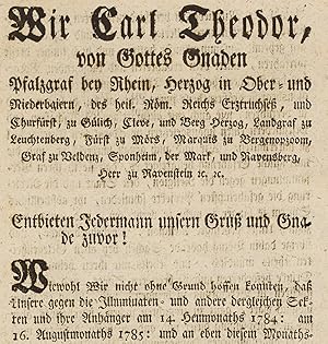 Bayern, Mandat. Karl Theodor.