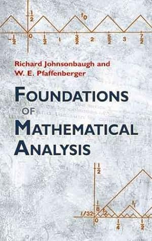 Imagen del vendedor de Foundations of Mathematical Analysis a la venta por GreatBookPrices