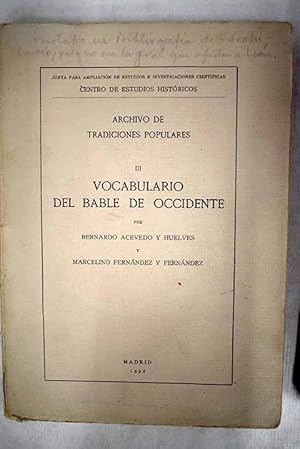 Seller image for Vocabulario del bable de Occidente for sale by Alcan Libros